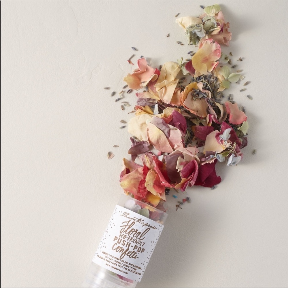 🌹🌹🌹BHLDN Thimblepress Floral Rose Push Pop Confetti SET of 2 NEW eco friendly